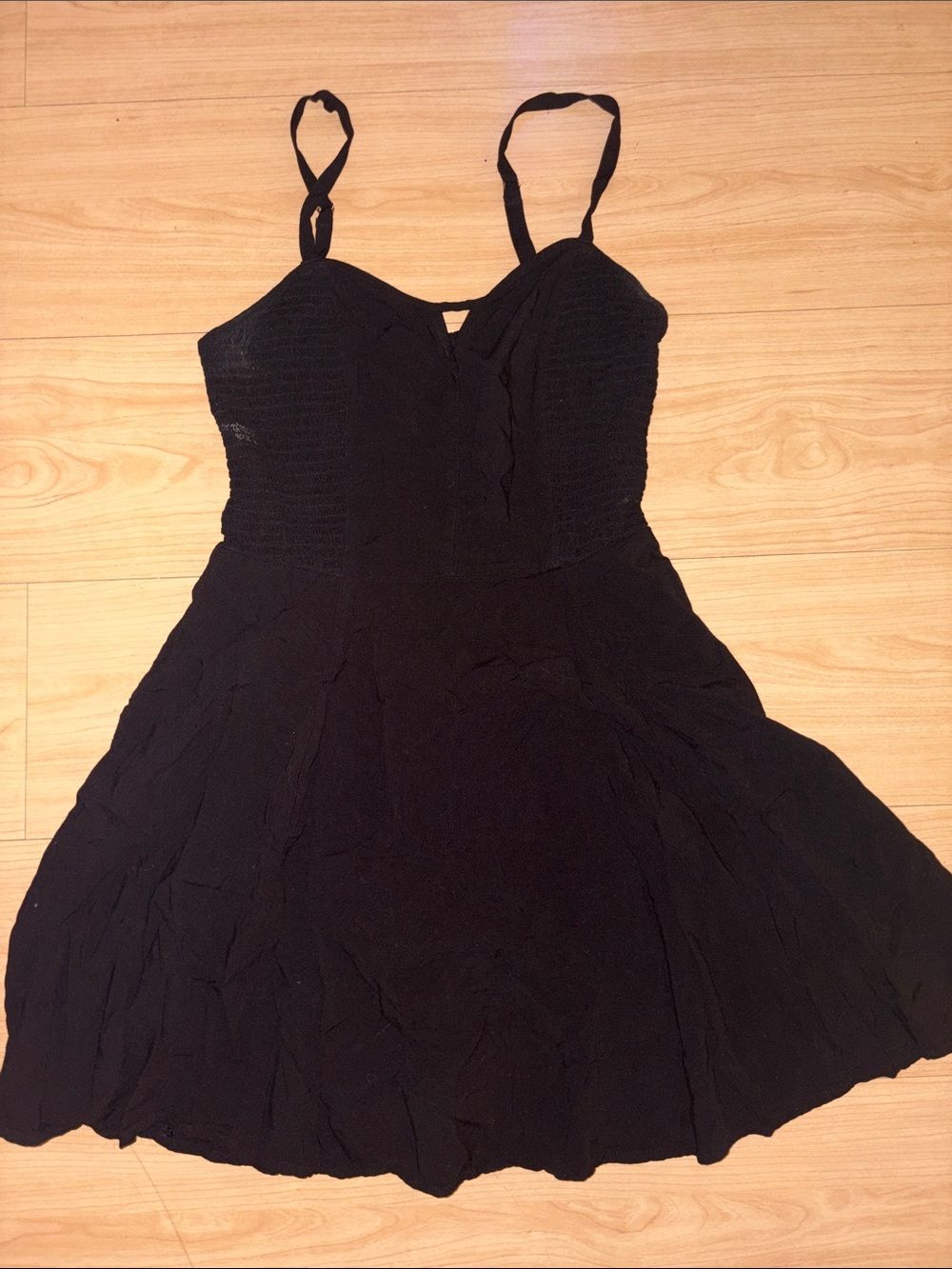 Guess Black Mini Sundress with Spaghetti Straps